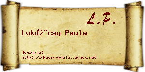Lukácsy Paula névjegykártya